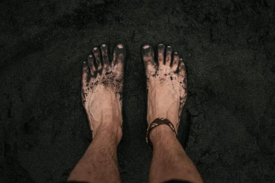person with black nail polish